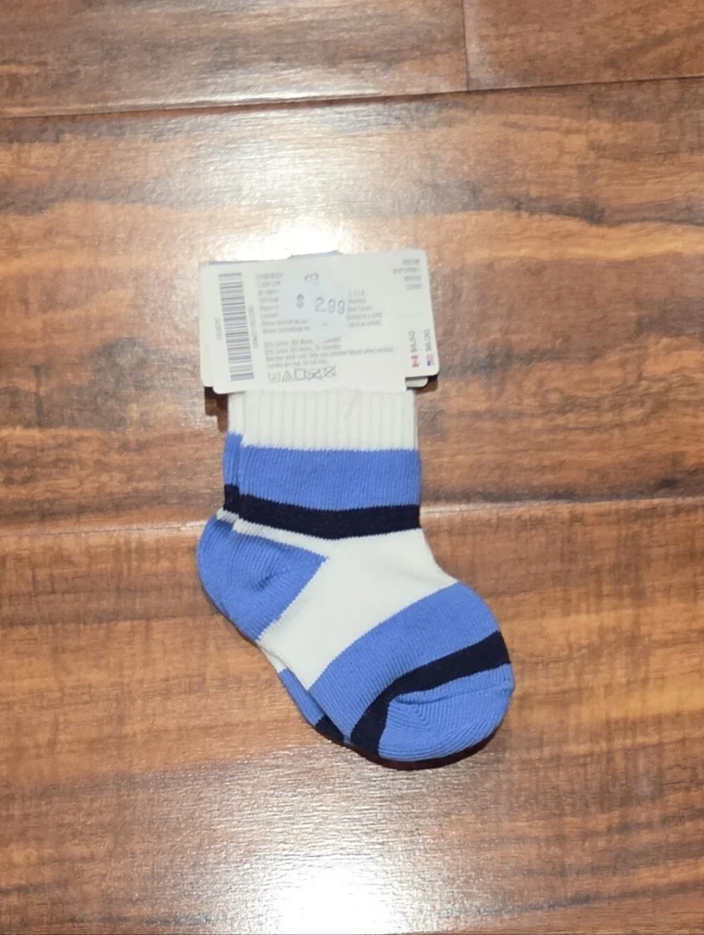 Gymboree NWT 3-6 Months Blue and White Striped Polo Bodysuit with Matching Socks